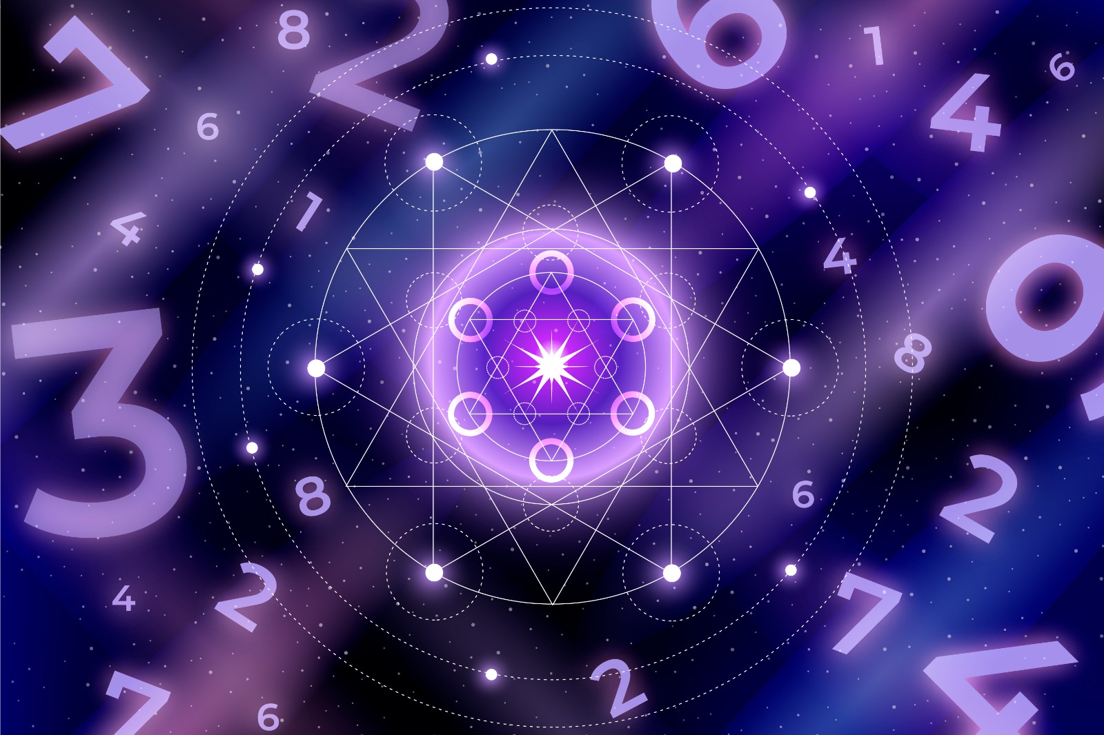 Numerology numbers and destiny analysis concept